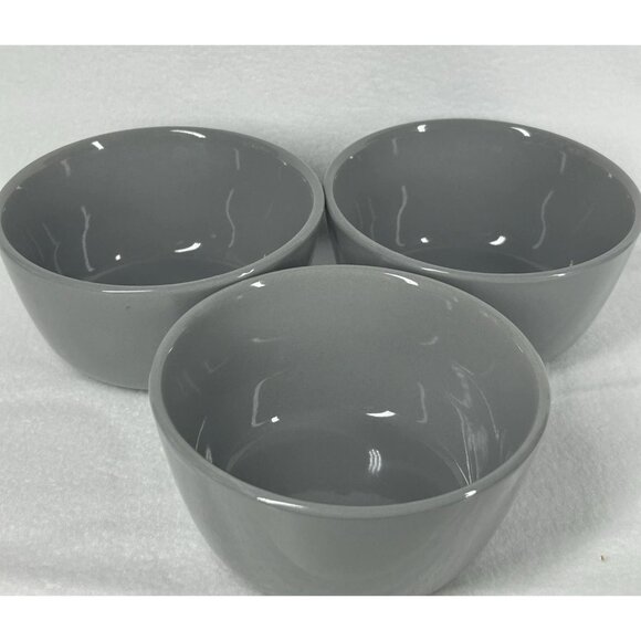 3 Project 62 Stoneware Bowls Gray Avesta Set of 3 Fruit Dessert 4" x 2" - Picture 1 of 3